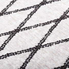Vaskbart teppe 80×150 cm svart og hvit sklisikker
