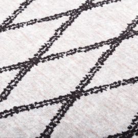 Vaskbart teppe 160×230 cm sklisikkert svart og hvit