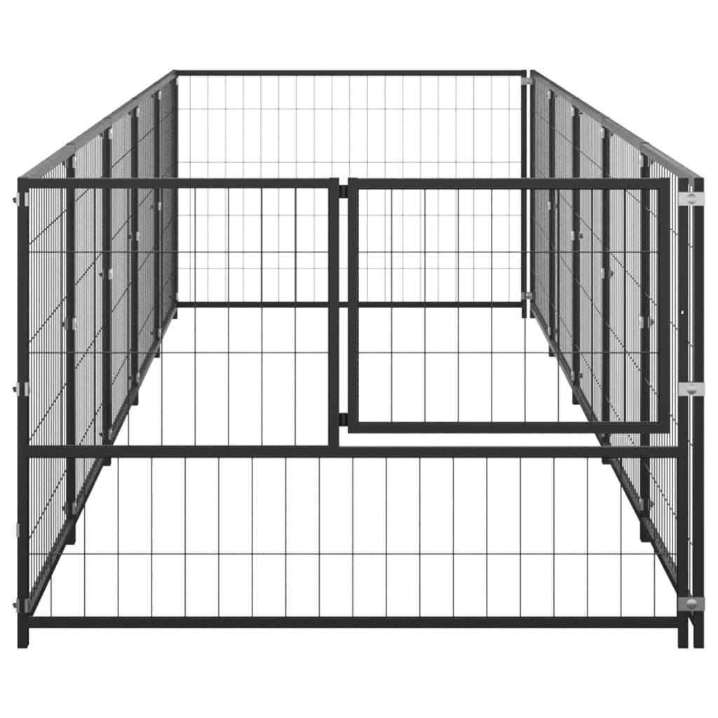 Hundegård svart 5 m² stål