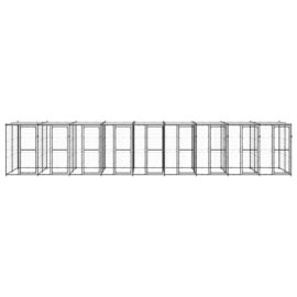Utendørs hundegård med tak 21,78 m² stål