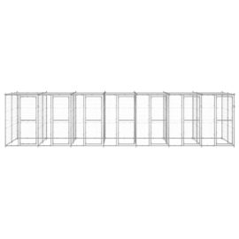 Utendørs hundegård med tak 16,94 m² galvanisert stål