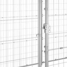 Utendørs hundegård med tak 12,1 m² galvanisert stål