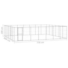 Utendørs hundegård 50,82 m² galvanisert stål