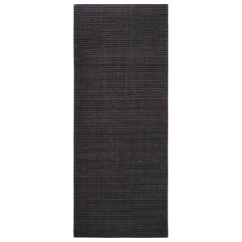Teppe naturlig sisal 80×200 cm svart