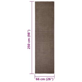 Teppe naturlig sisal 66×250 cm brun