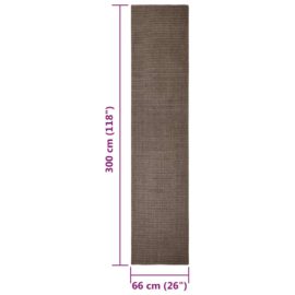 Teppe naturlig sisal 66×300 cm brun