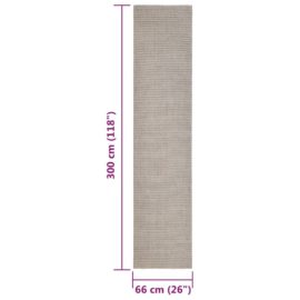 Teppe naturlig sisal 66×300 cm sand
