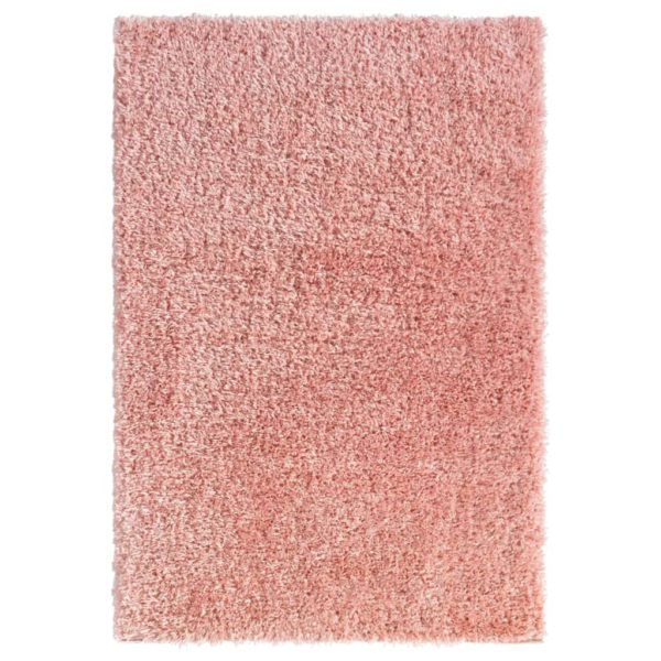 Flossteppe med høy luv rosa 160×230 cm 50 mm
