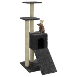 Kattetre med klorestolper i sisal mørkegrå 92 cm