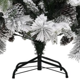 Juletre med flokket snø og kongler 150 cm PVC og PE
