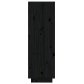 Skoskap svart 60x34x105 cm heltre furu