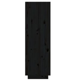 Skoskap svart 34x30x105 cm heltre furu