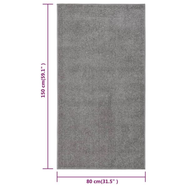 Teppe med kort luv 80×150 cm grå