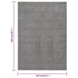 Teppe med kort luv 140×200 cm grå