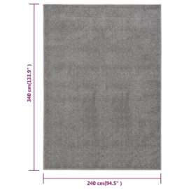 Teppe med kort luv 240×340 cm grå