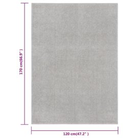Teppe med kort luv 120×170 cm lysegrå