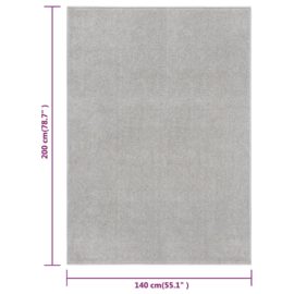 Teppe med kort luv 140×200 cm lysegrå