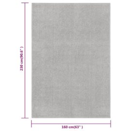 Teppe med kort luv 160×230 cm lysegrå