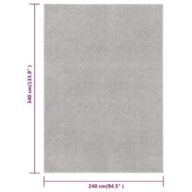 Teppe med kort luv 240×340 cm lysegrå