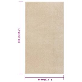 Teppe med kort luv 80×150 cm beige