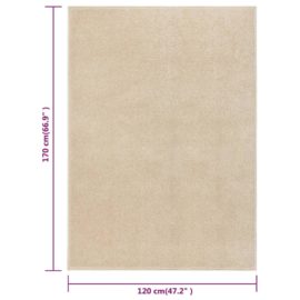 Teppe med kort luv 120×170 cm beige