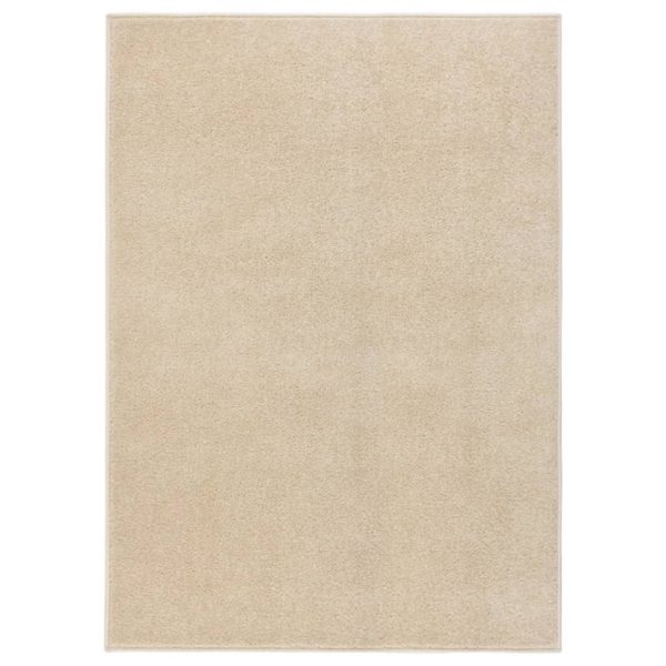 Teppe med kort luv 140×200 cm beige