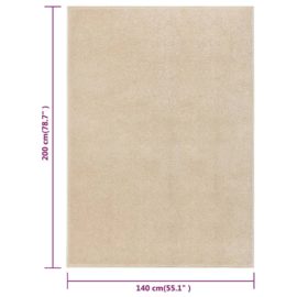 Teppe med kort luv 140×200 cm beige
