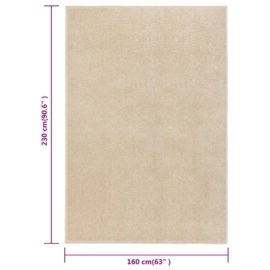 Teppe med kort luv 160×230 cm beige