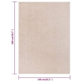 Teppe med kort luv 140×200 cm mørk beige