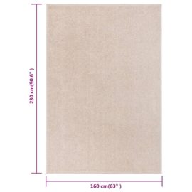 Teppe med kort luv 160×230 cm mørk beige