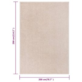 Teppe med kort luv 200×290 cm mørk beige