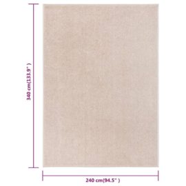 Teppe med kort luv 240×340 cm mørk beige