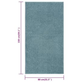 Teppe med kort luv 80×150 cm blå