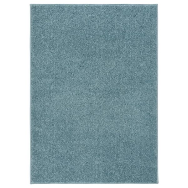 Teppe med kort luv 120×170 cm blå
