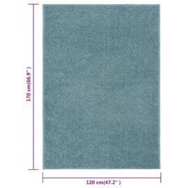 Teppe med kort luv 120×170 cm blå