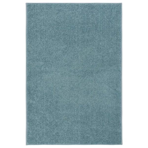 Teppe med kort luv 160×230 cm blå