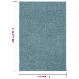 Teppe med kort luv 160×230 cm blå