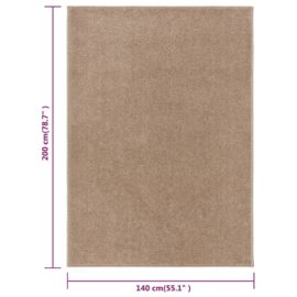 Teppe med kort luv 140×200 cm brun