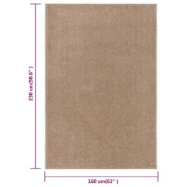 Teppe med kort luv 160×230 cm brun