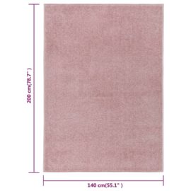 Teppe med kort luv 140×200 cm rosa