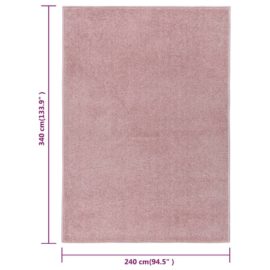 Teppe med kort luv 240×340 cm rosa
