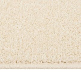 Teppe med kort luv 140×200 cm kremhvit