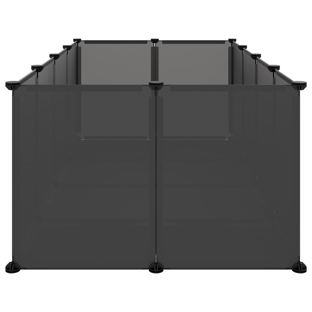 Smådyrbur svart 144x74x46,5 cm PP og stål