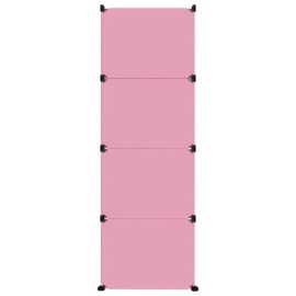 Oppbevaringshylle med 12 kuber rosa PP