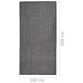 Utendørs flatvevd teppe 100×200 cm grå