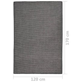 Utendørs flatvevd teppe 120×170 cm grå