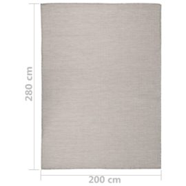 Utendørs flatvevd teppe 200×280 cm gråbrun