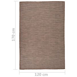 Utendørs flatvevd teppe 120×170 cm brun