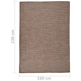 Utendørs flatvevd teppe 160×230 cm brun