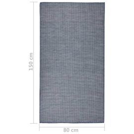 Utendørs flatvevd teppe 80×150 cm blå